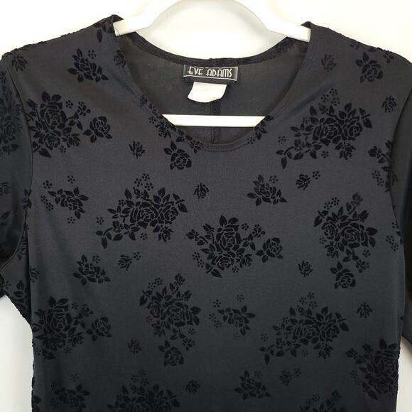 Eve Adams Whimsigoth Floral Velvet Burnout Black Long Dress M / 10 Fairy Grunge - Picture 14 of 15